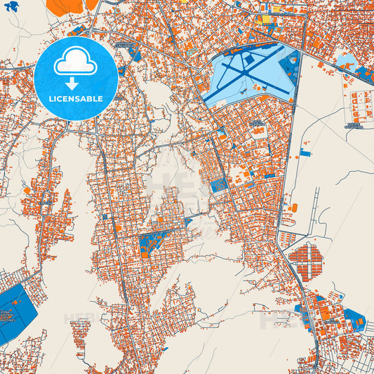 Colorful Ciudad Bolivar Street Map with Labels and Buildings