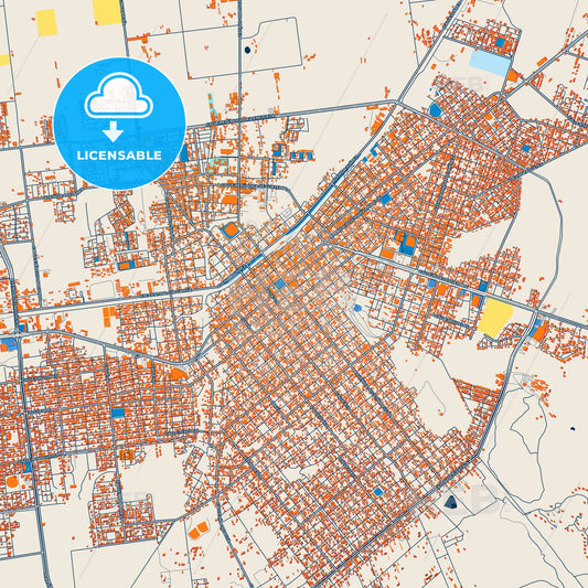 Colorful Ciudad Cuauhtémoc Street Map with Labels and Buildings