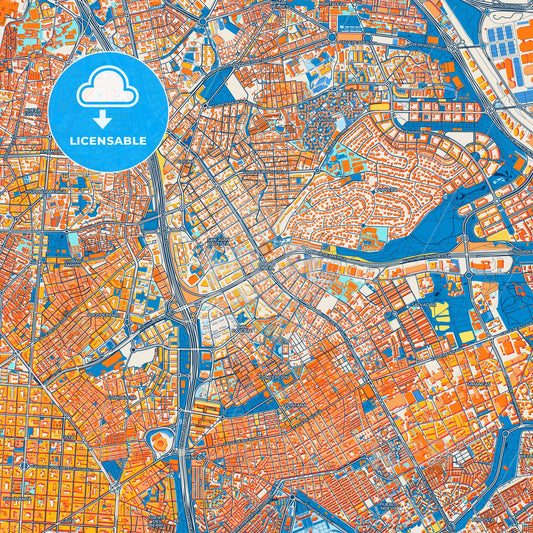 Colorful Ciudad Lineal Street Map with Labels and Buildings