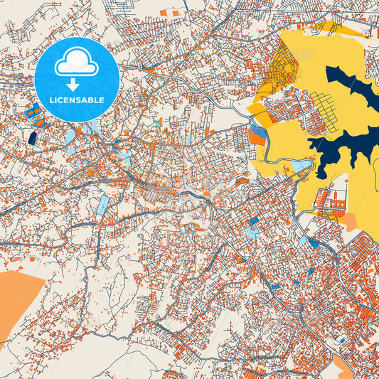 Colorful Ciudad Nicolás Romero Street Map with Labels and Buildings