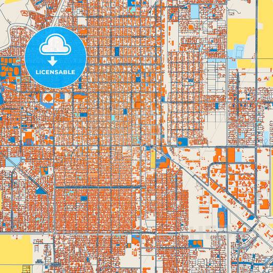 Colorful Ciudad Obregón Street Map with Labels and Buildings