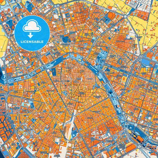 Colorful Ciutat Vella Street Map with Labels and Buildings