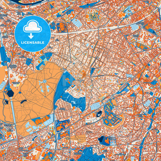 Colorful Clamart Street Map with Labels and Buildings