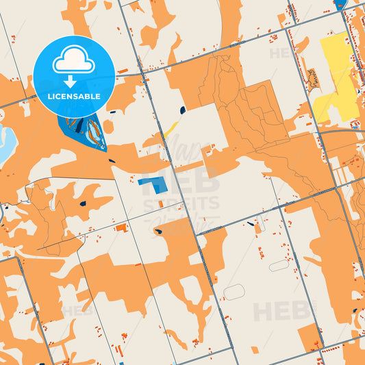 Colorful Clarington Street Map with Labels and Buildings