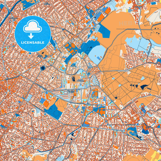 Colorful Clichy-sous-Bois Street Map with Labels and Buildings