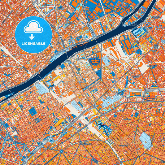 Colorful Clichy Street Map with Labels and Buildings