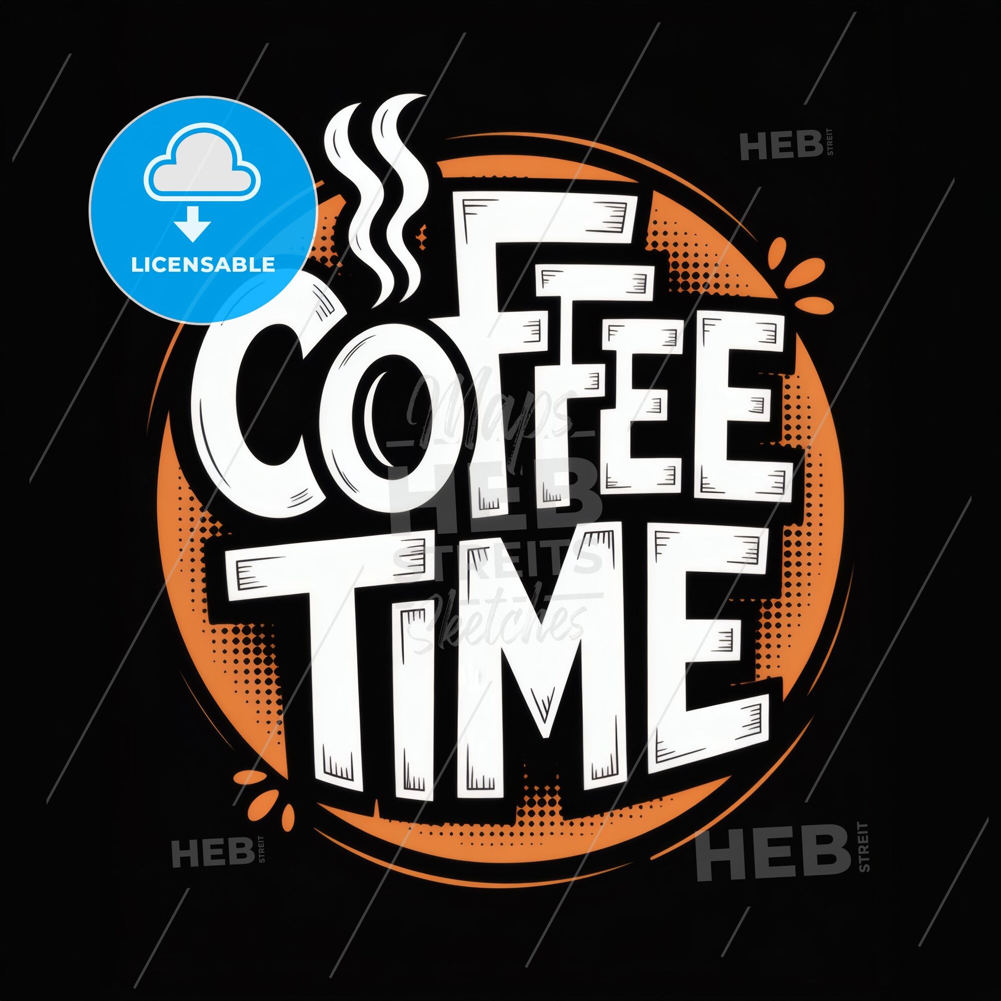 Coffee Time: Vibrant Retro Typography Design for Coffee Lovers and Cafés