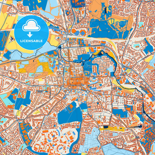 Colorful Colchester Street Map with Labels and Buildings
