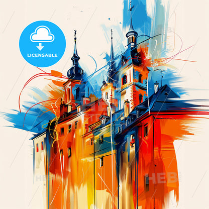 Vibrant Colmar, France - A Painting Of A Building