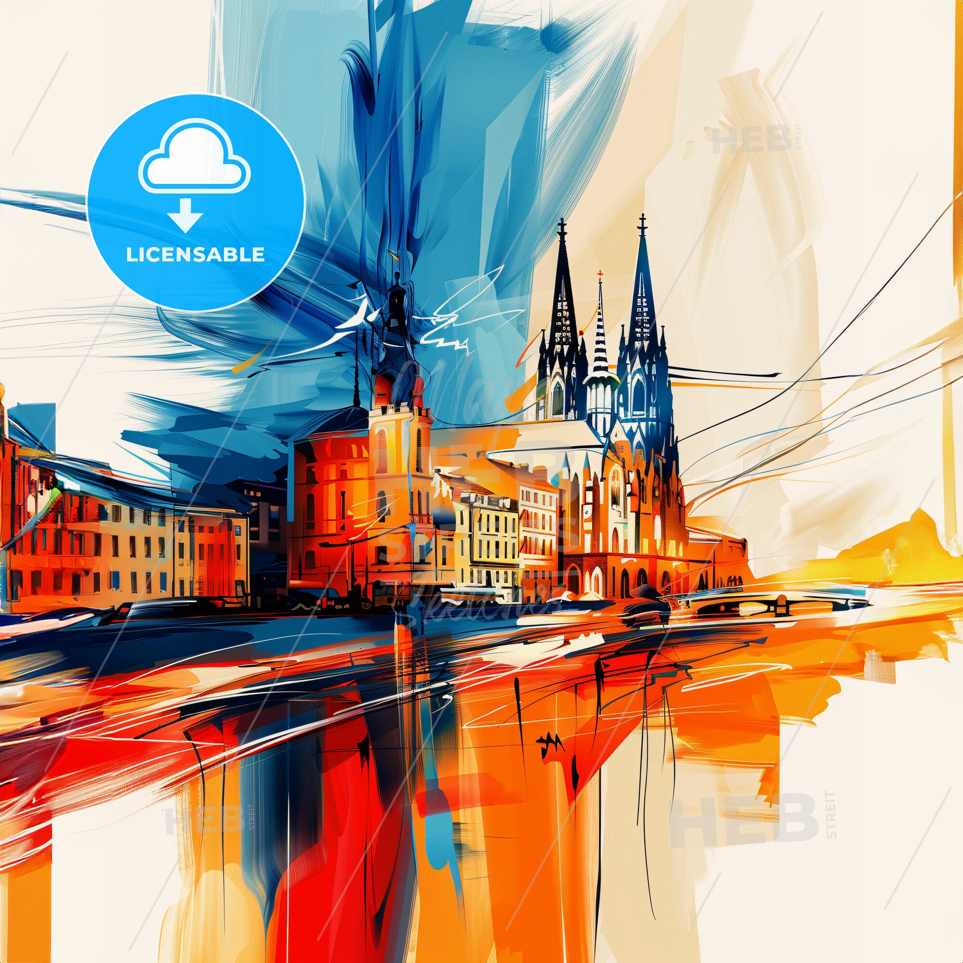 Vibrant Köln, Germany - A Painting Of A City