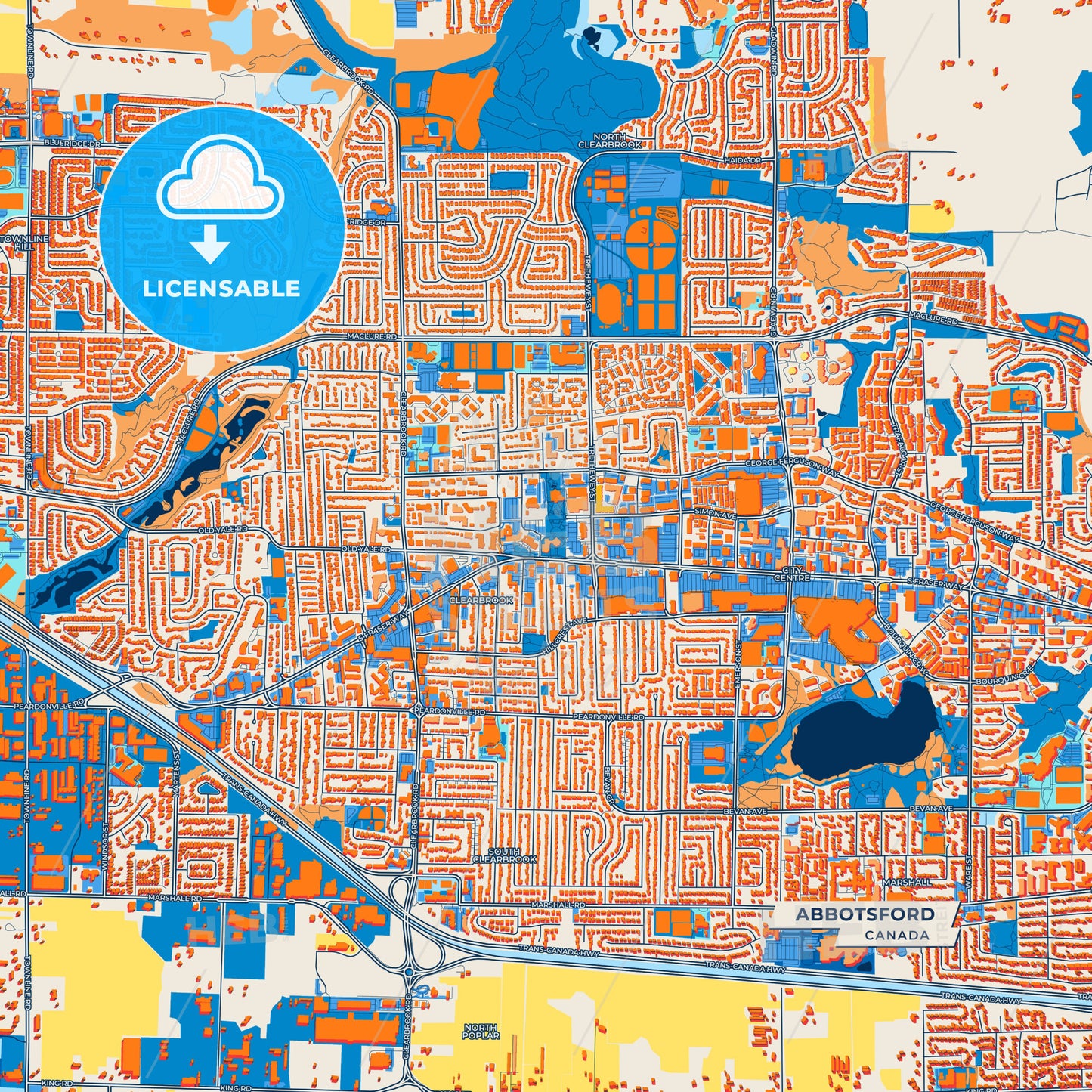 Canvas Print Template of Abbotsford Street Map