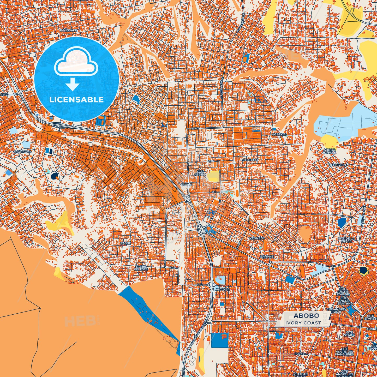 Canvas Print Template of Abobo Street Map