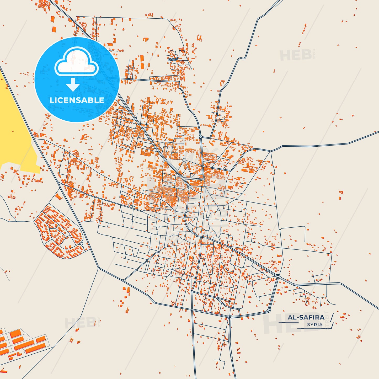Canvas Print Template of Al-Safira Street Map