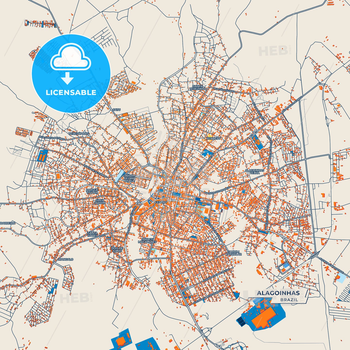 Canvas Print Template of Alagoinhas Street Map