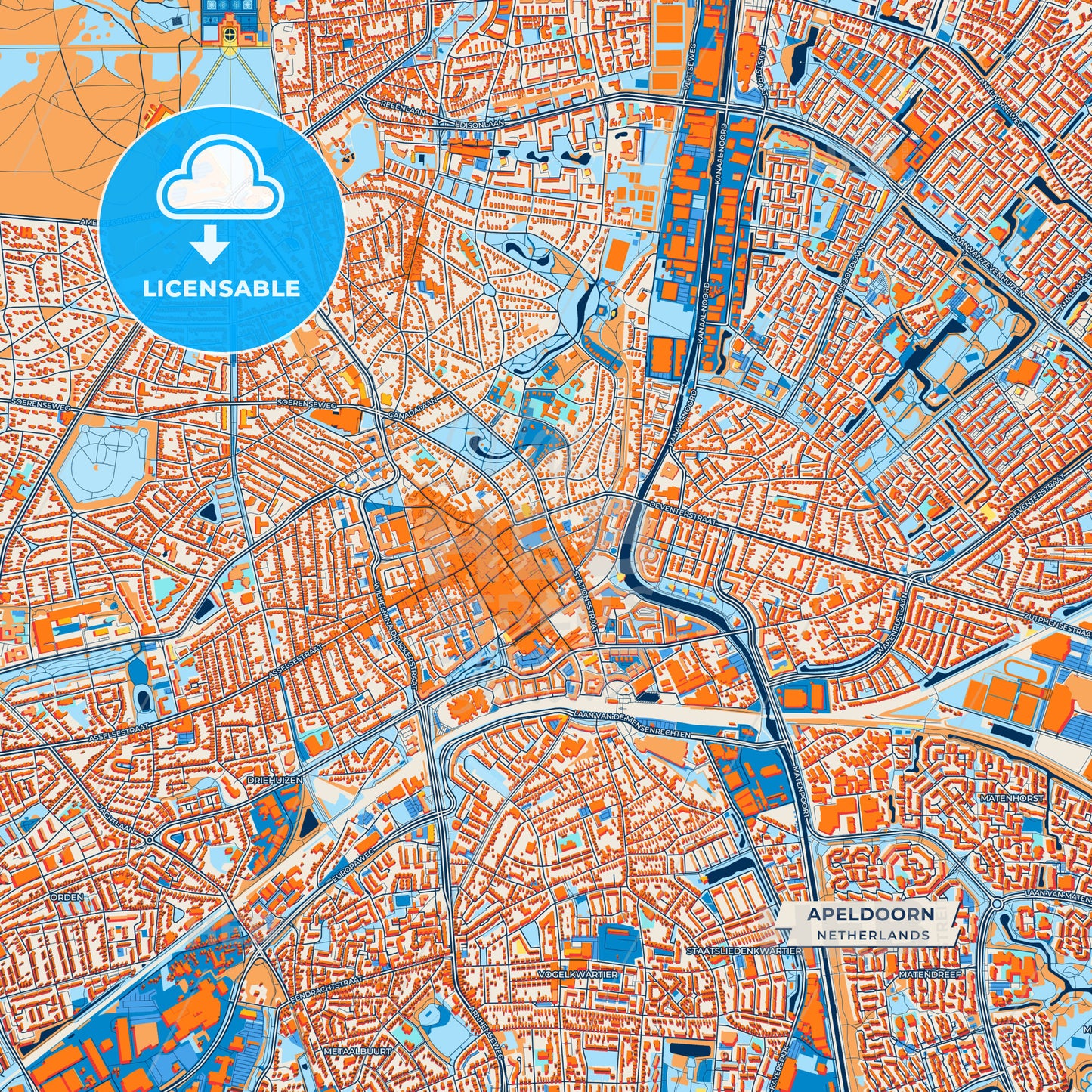 Canvas Print Template of Apeldoorn Street Map