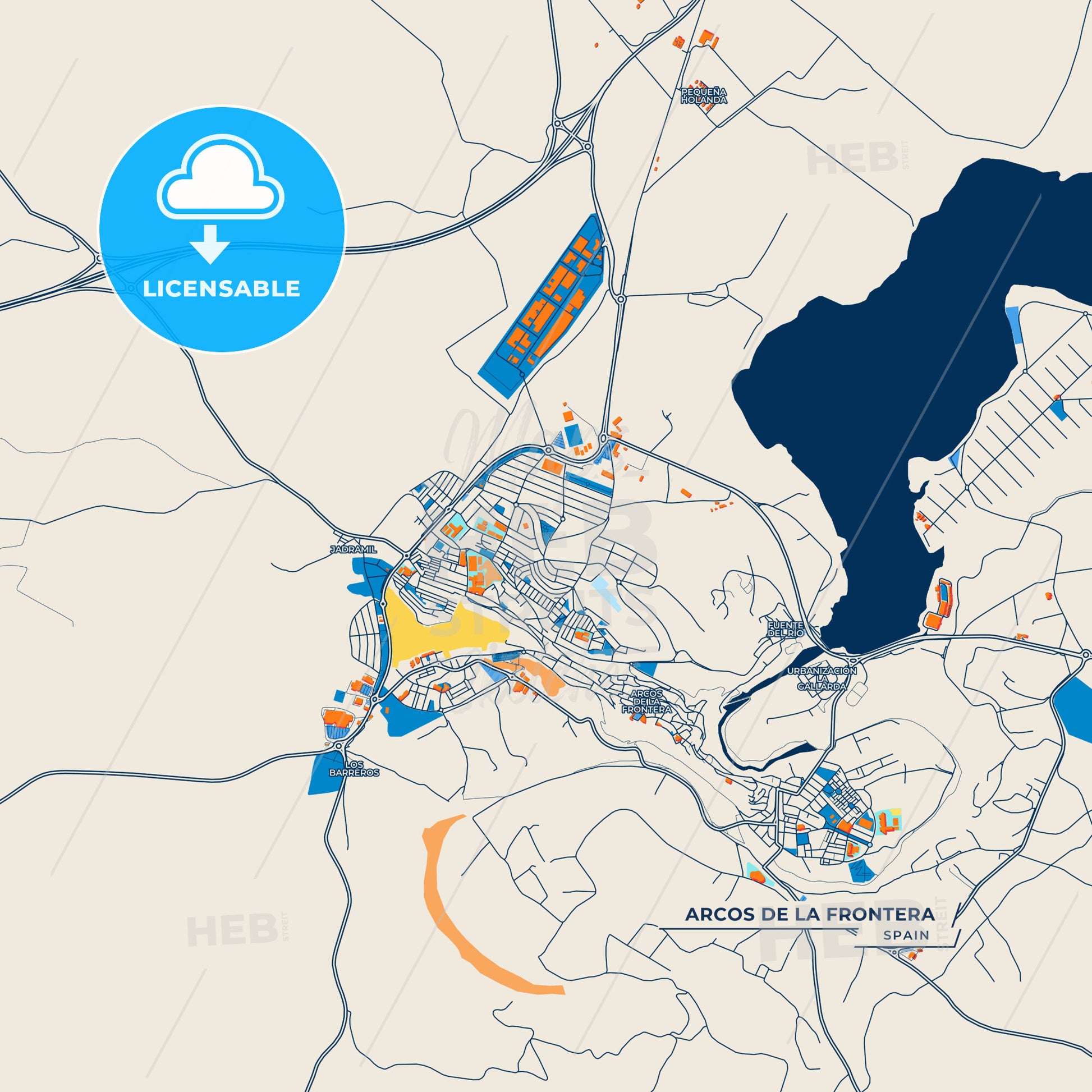 Canvas Print Template of Arcos de la Frontera Street Map