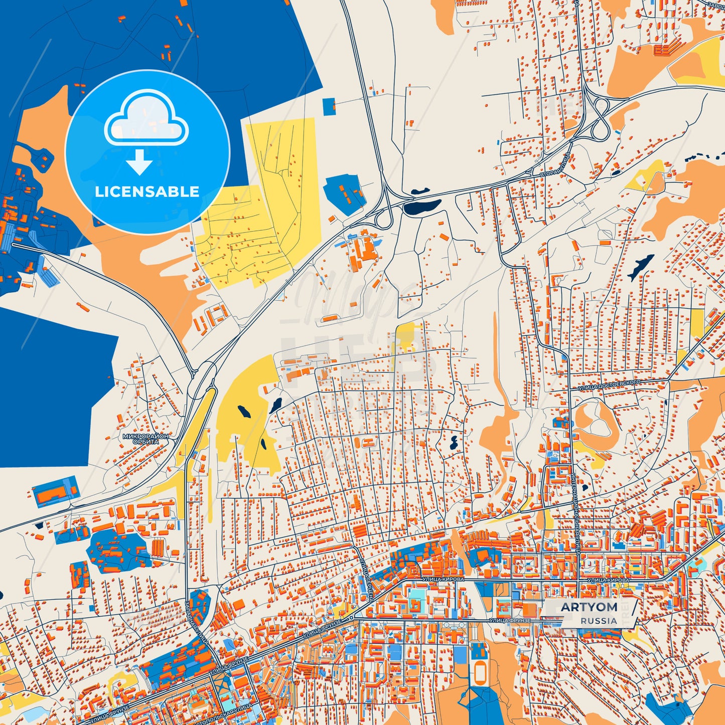 Canvas Print Template of Artyom Street Map