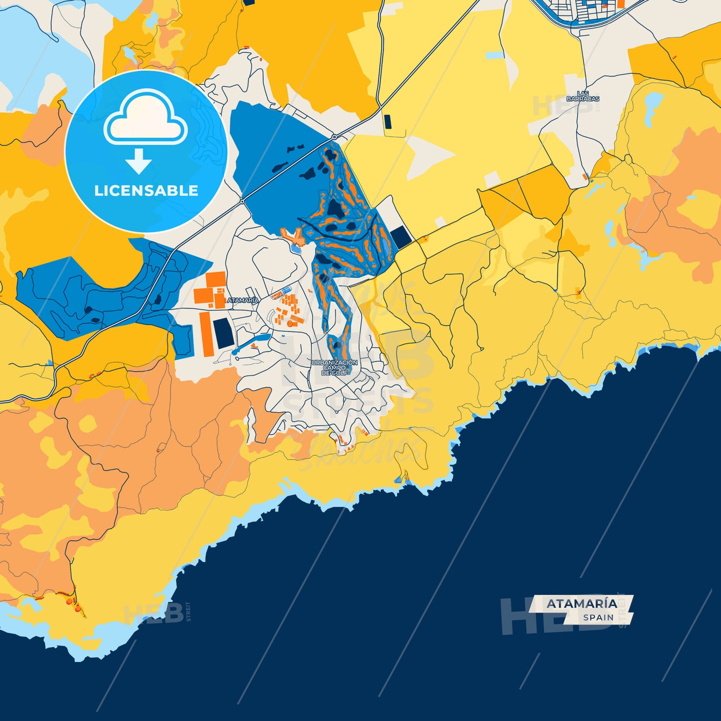 Canvas Print Template of Atamaría Street Map