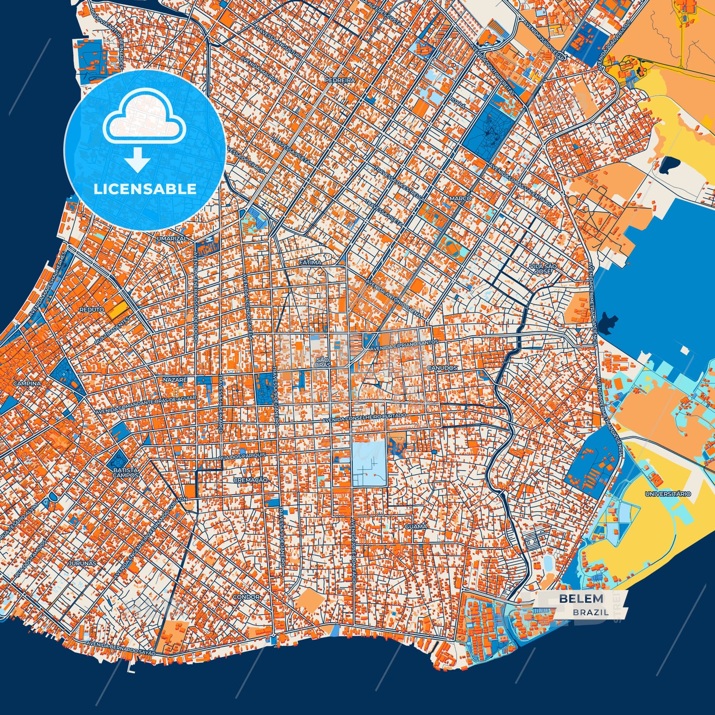 Canvas Print Template of Belem Street Map