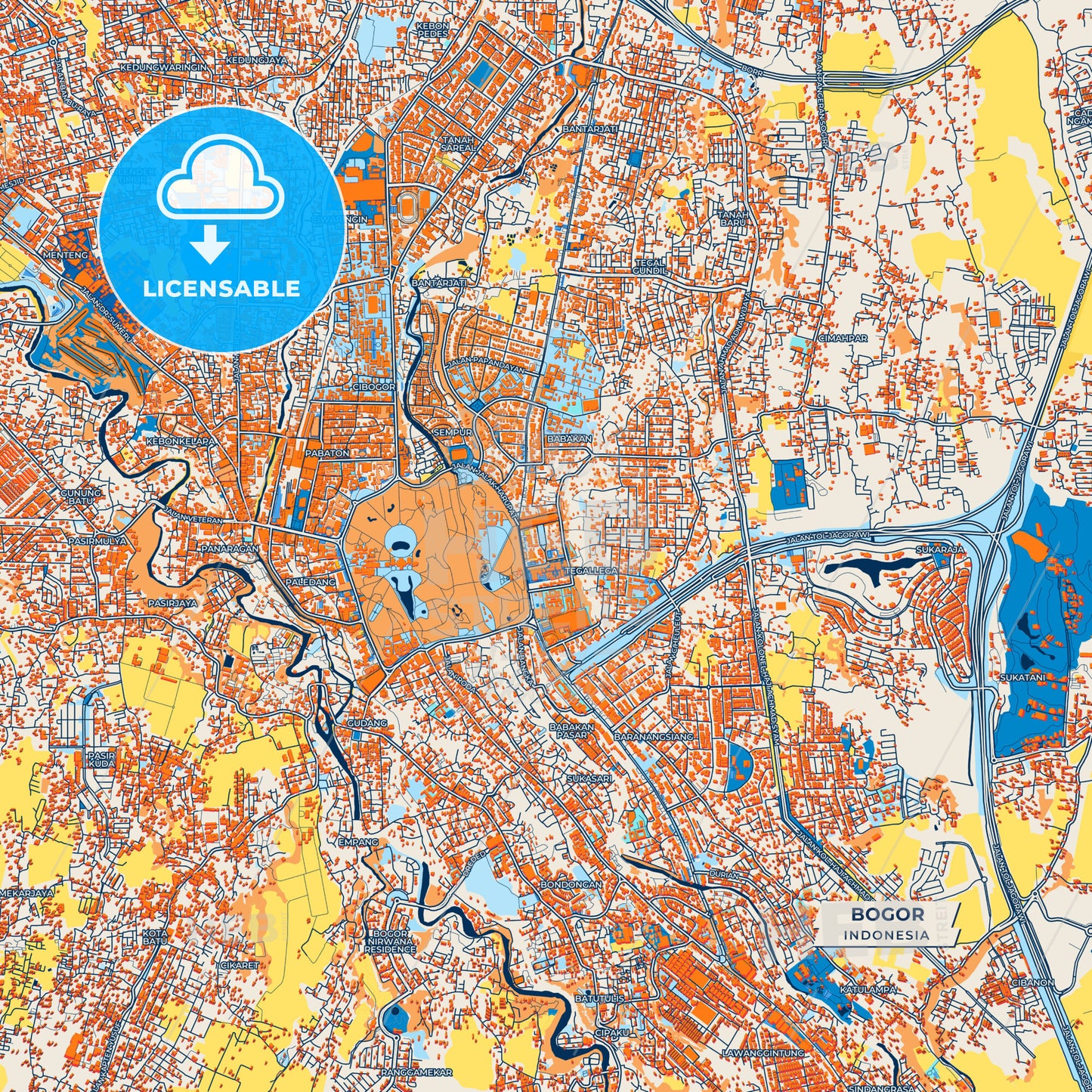 Canvas Print Template of Bogor Street Map