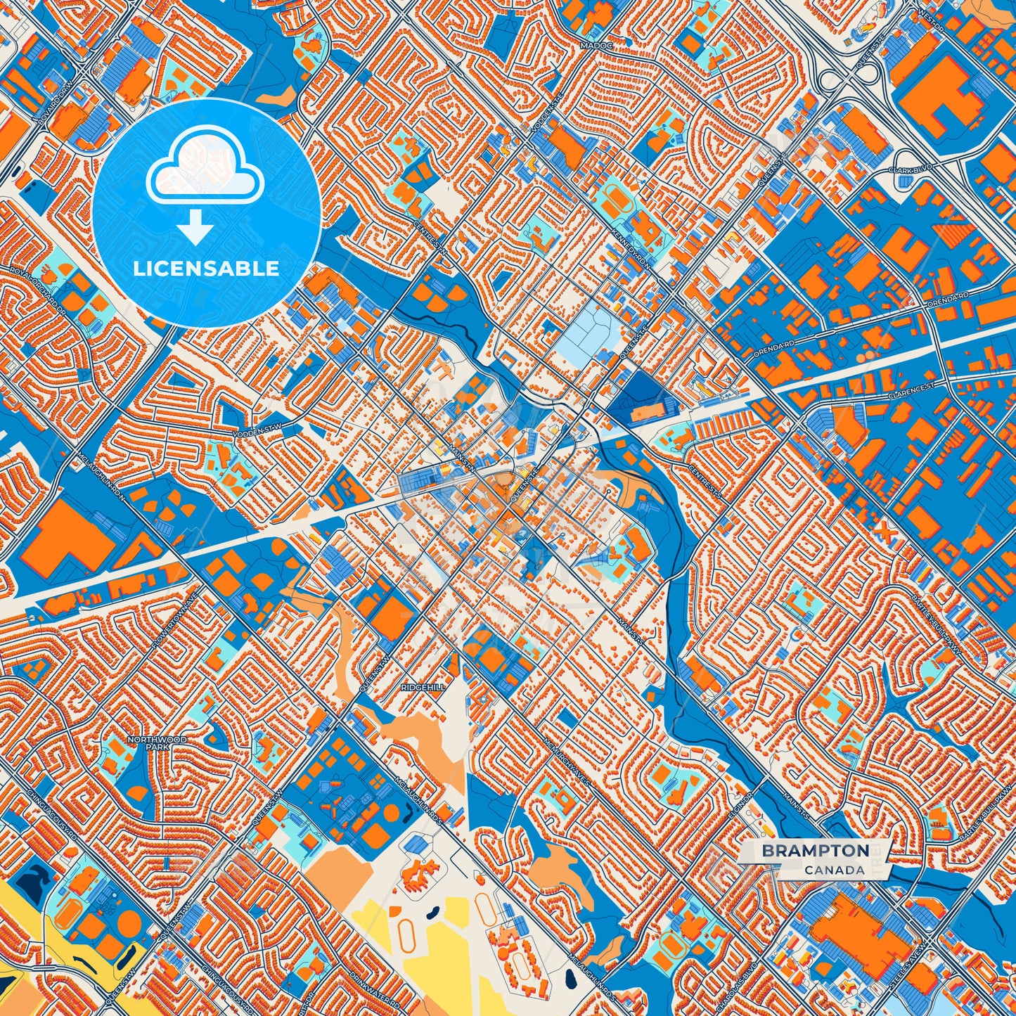 Canvas Print Template of Brampton Street Map