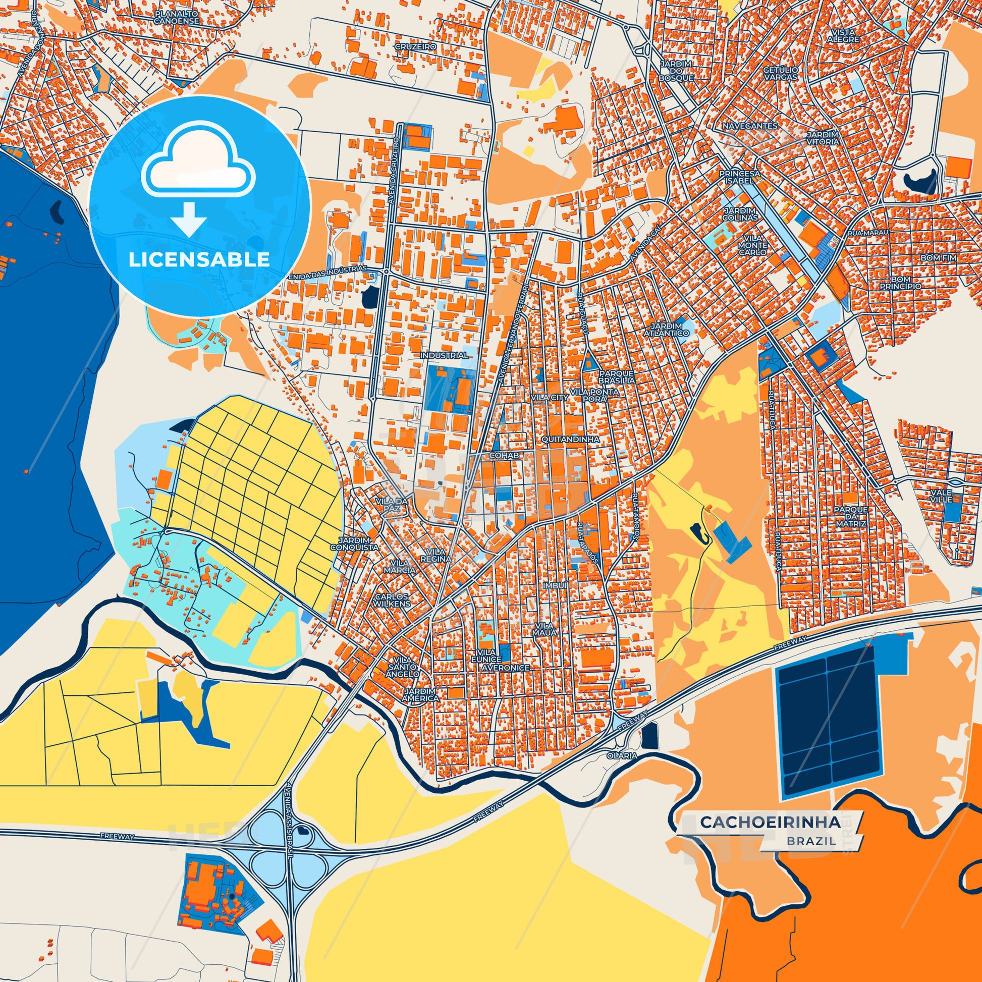 Canvas Print Template of Cachoeirinha Street Map