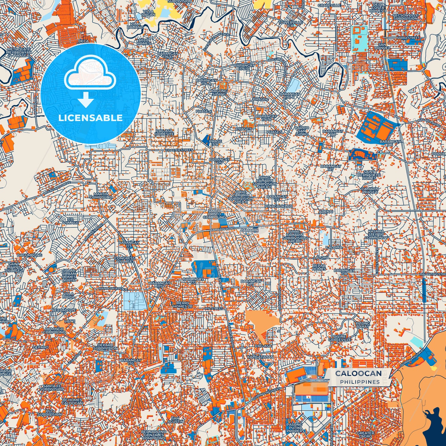 Canvas Print Template of Caloocan Street Map