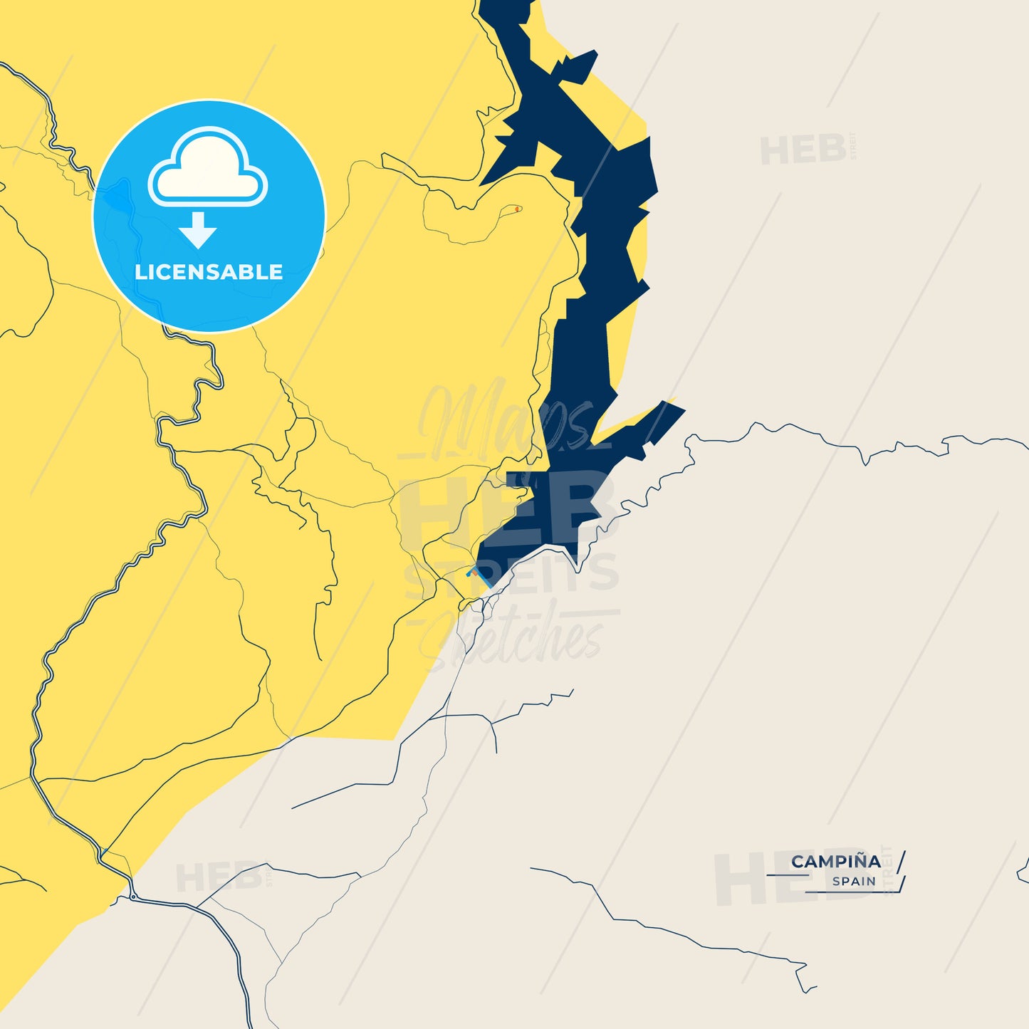 Canvas Print Template of Campiña Street Map