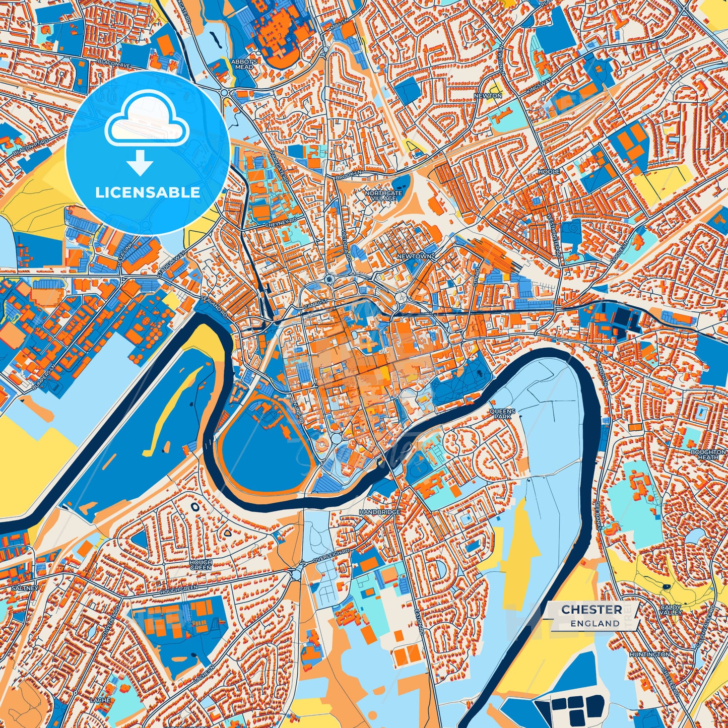 Canvas Print Template of Chester Street Map