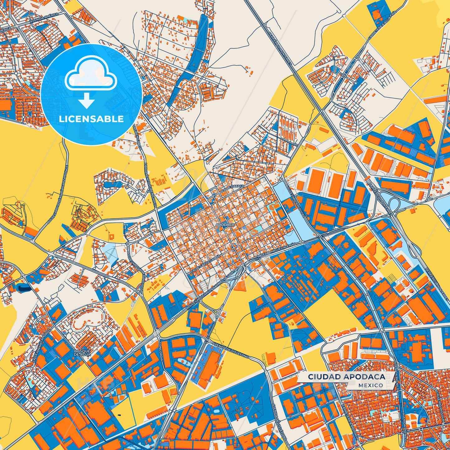 Canvas Print Template of Ciudad Apodaca Street Map
