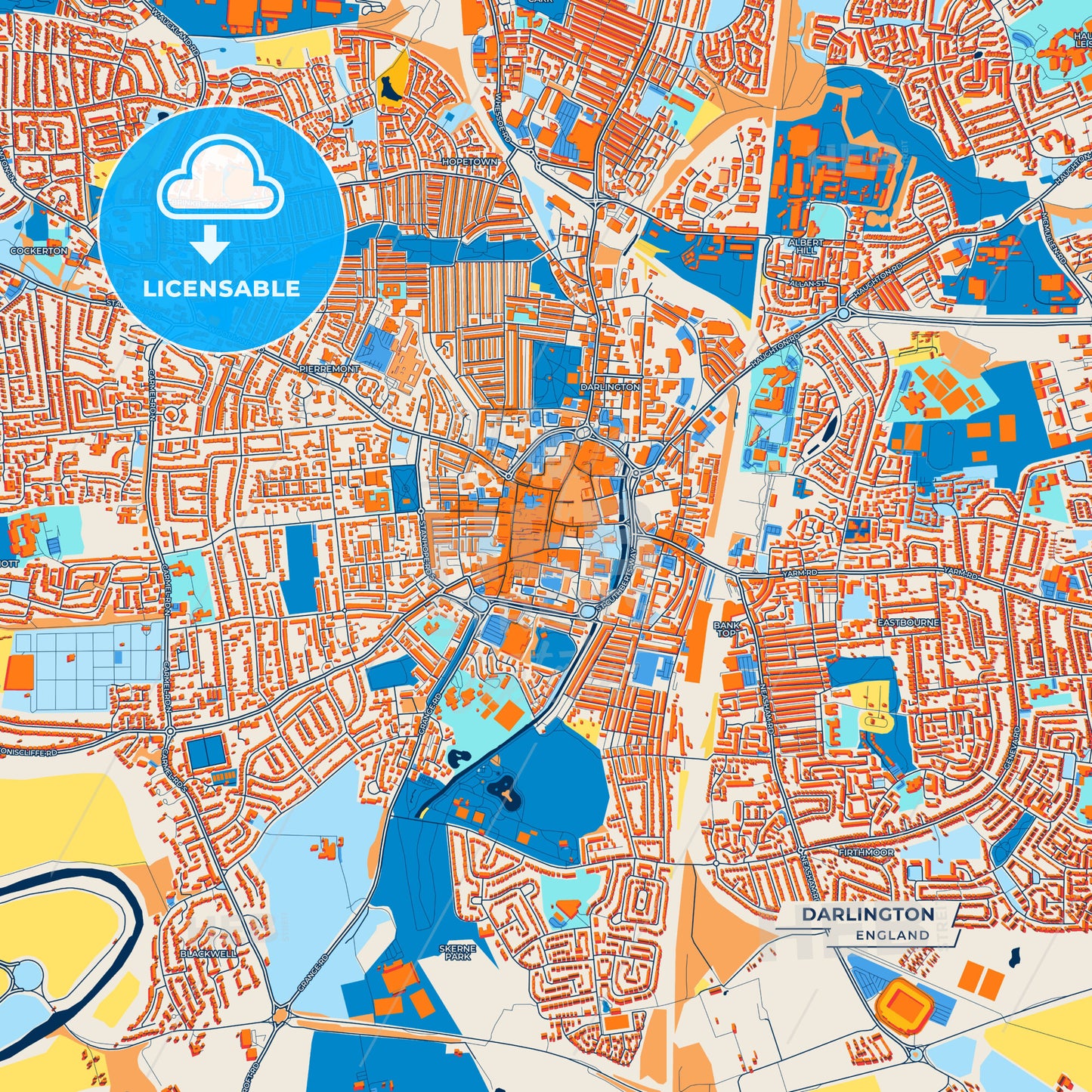 Canvas Print Template of Darlington Street Map