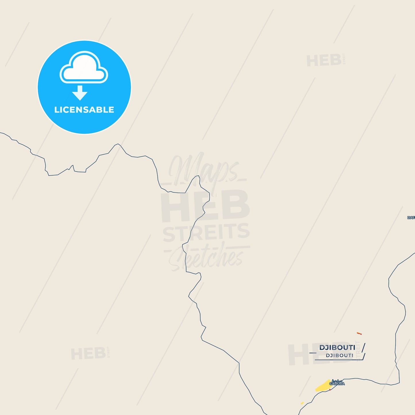 Canvas Print Template of Djibouti Street Map