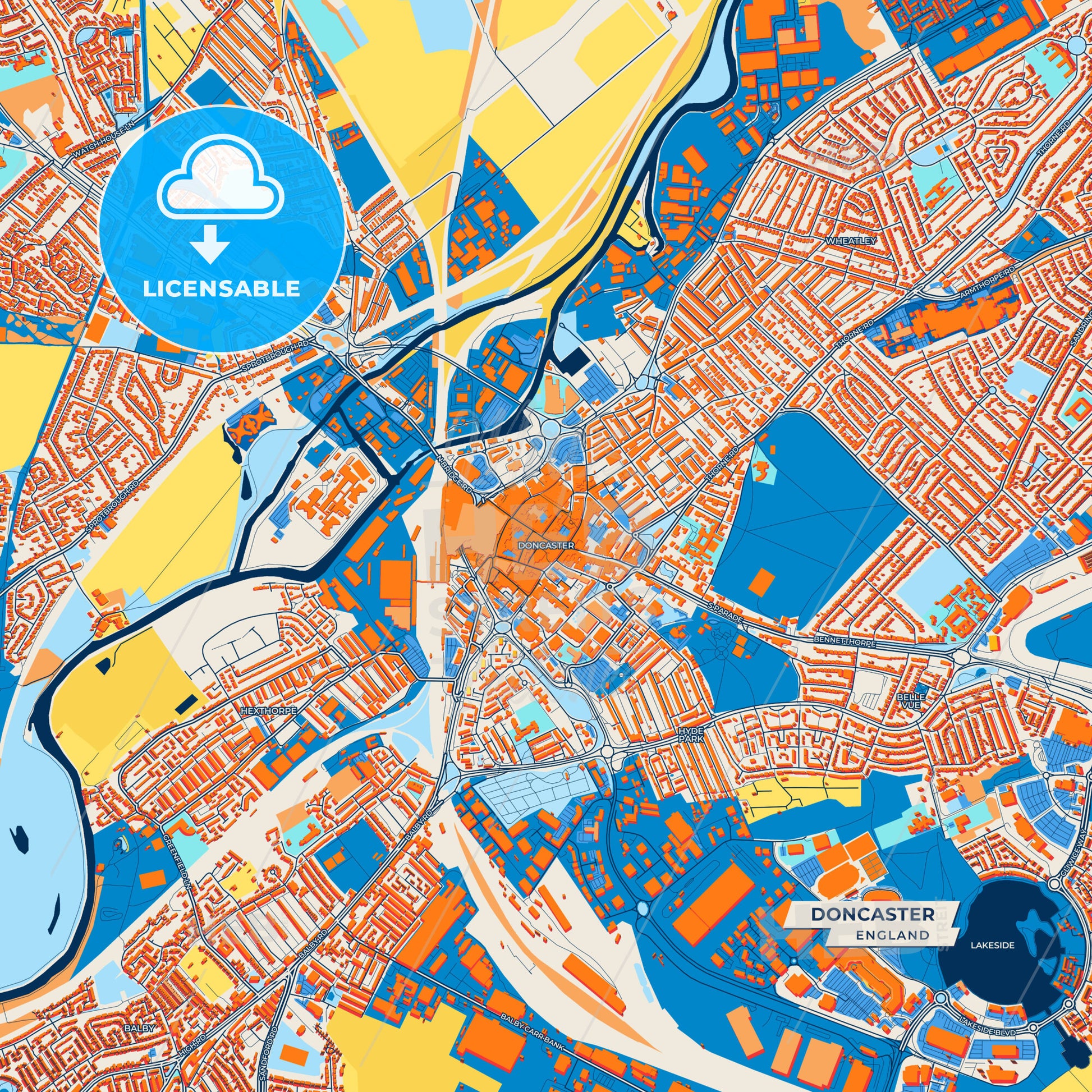 Canvas Print Template of Doncaster Street Map