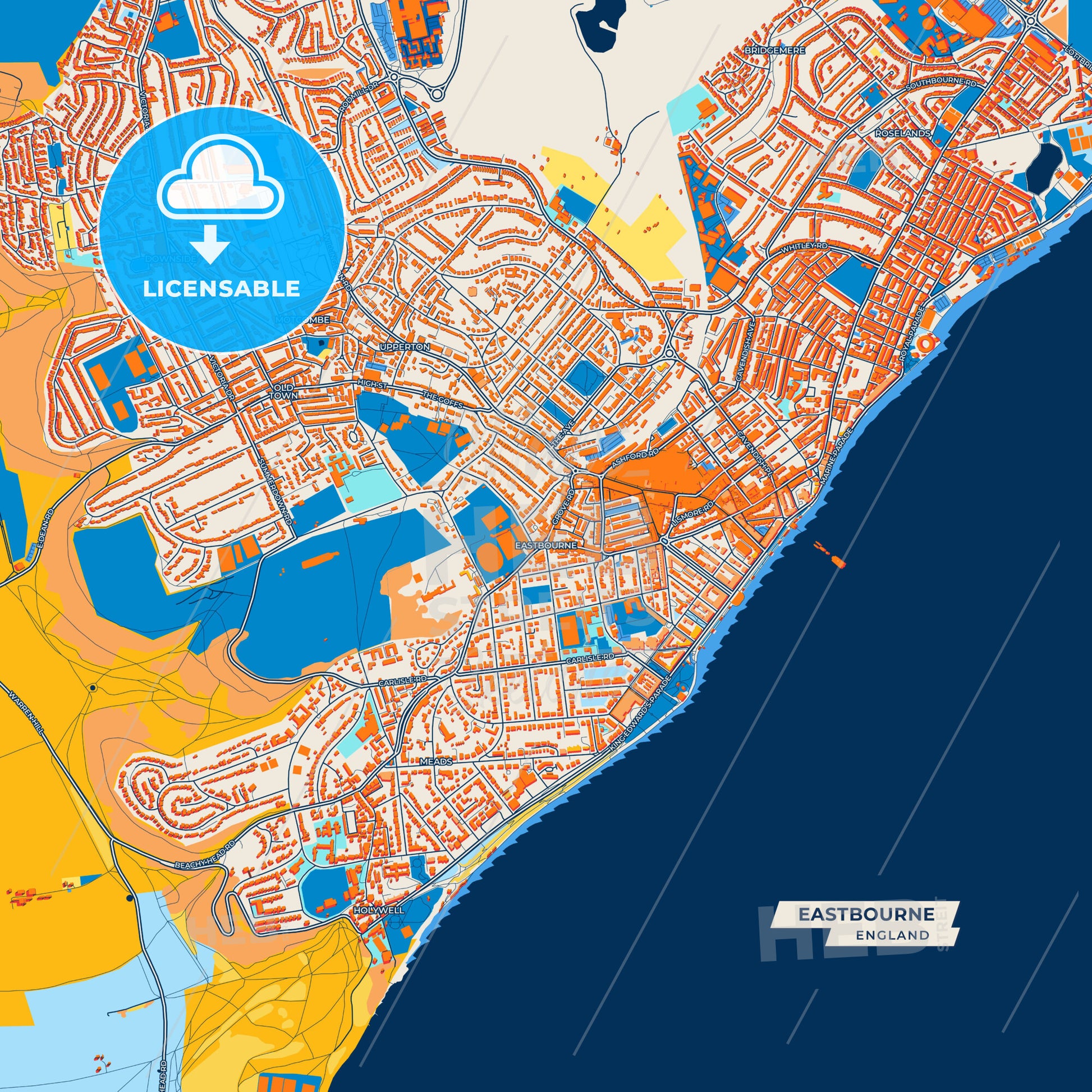 Canvas Print Template of Eastbourne Street Map