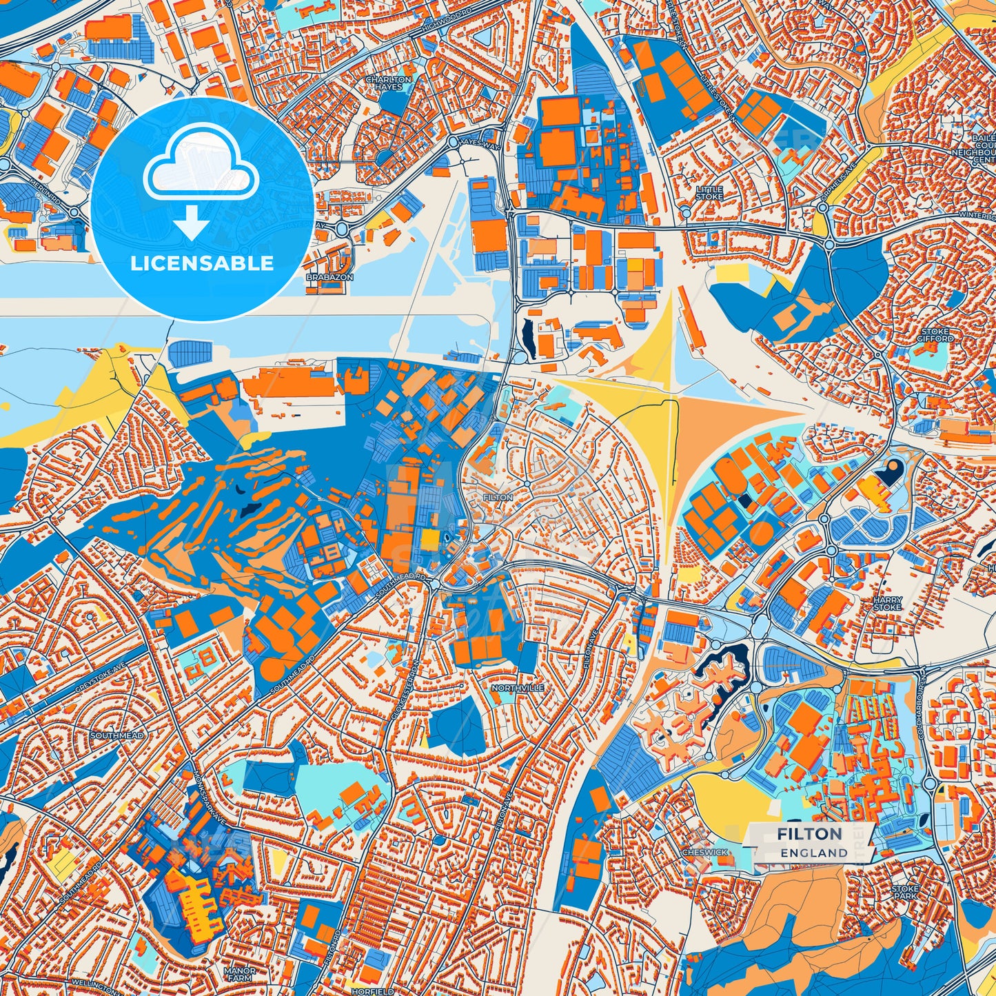 Canvas Print Template of Filton Street Map