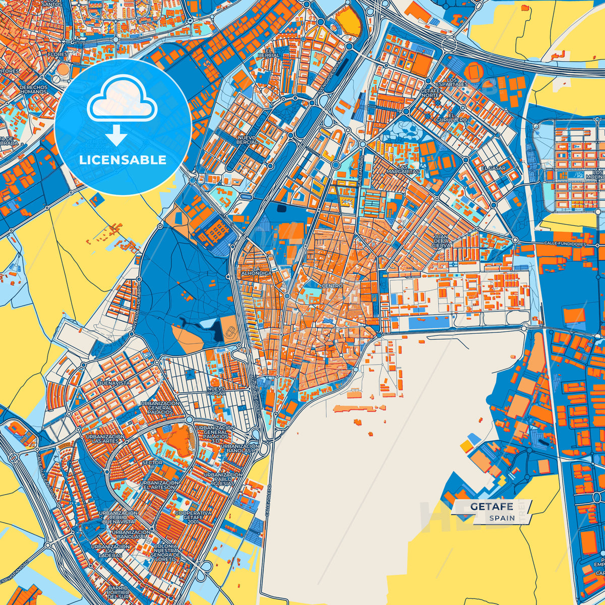 Canvas Print Template of Getafe Street Map