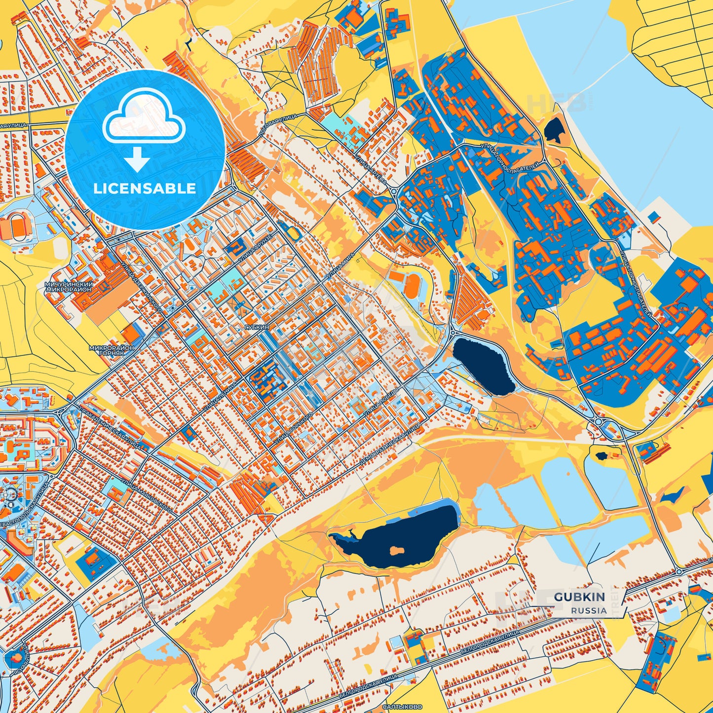 Canvas Print Template of Gubkin Street Map