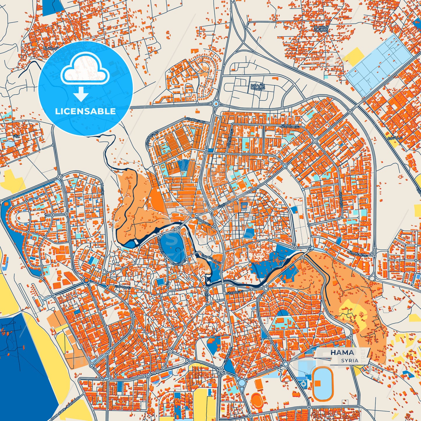 Canvas Print Template of Hama Street Map