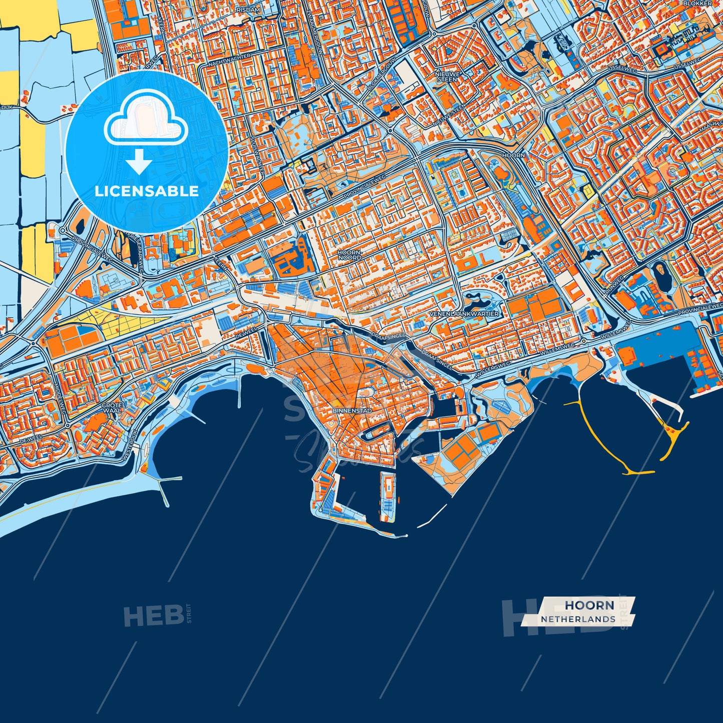 Canvas Print Template of Hoorn Street Map