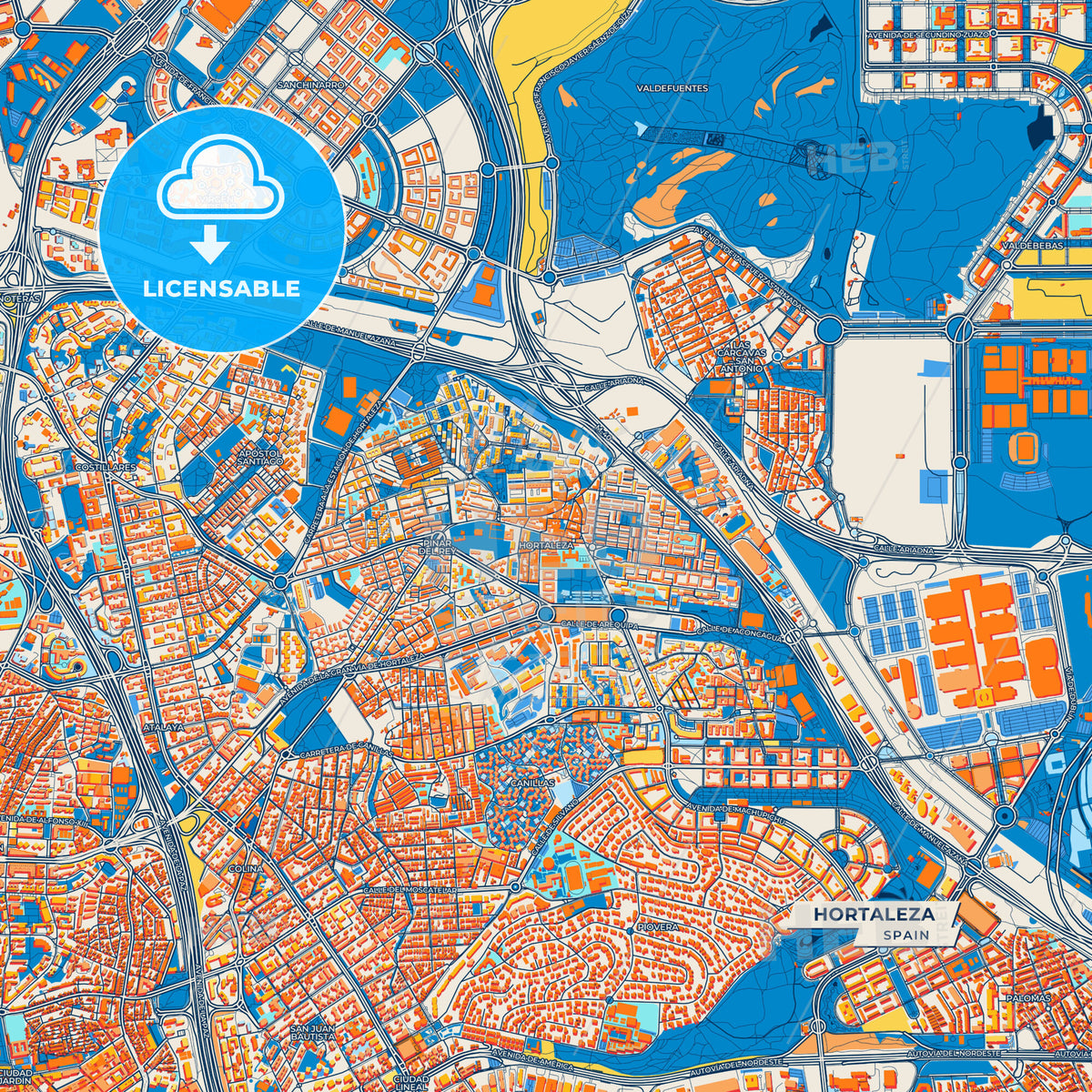 Canvas Print Template of Hortaleza Street Map