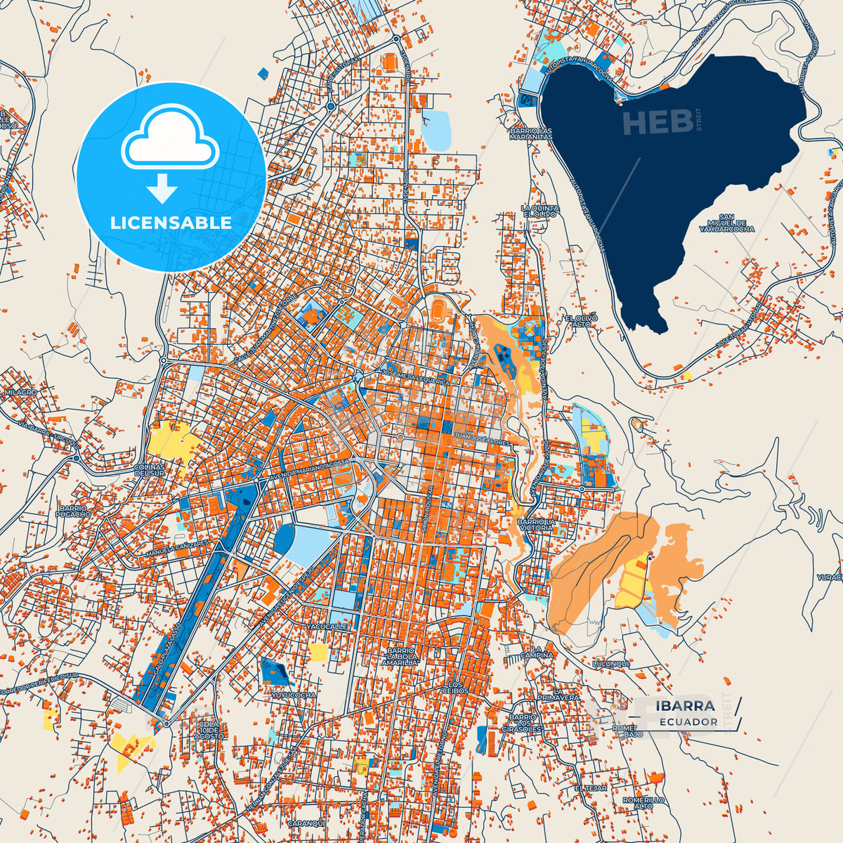 Canvas Print Template of Ibarra Street Map