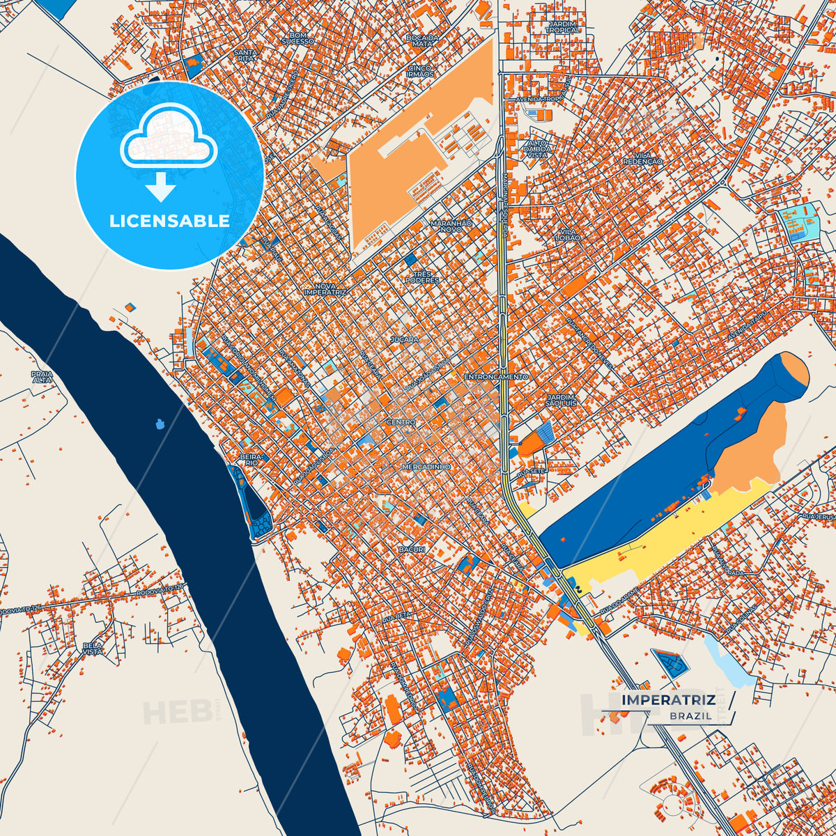 Canvas Print Template of Imperatriz Street Map