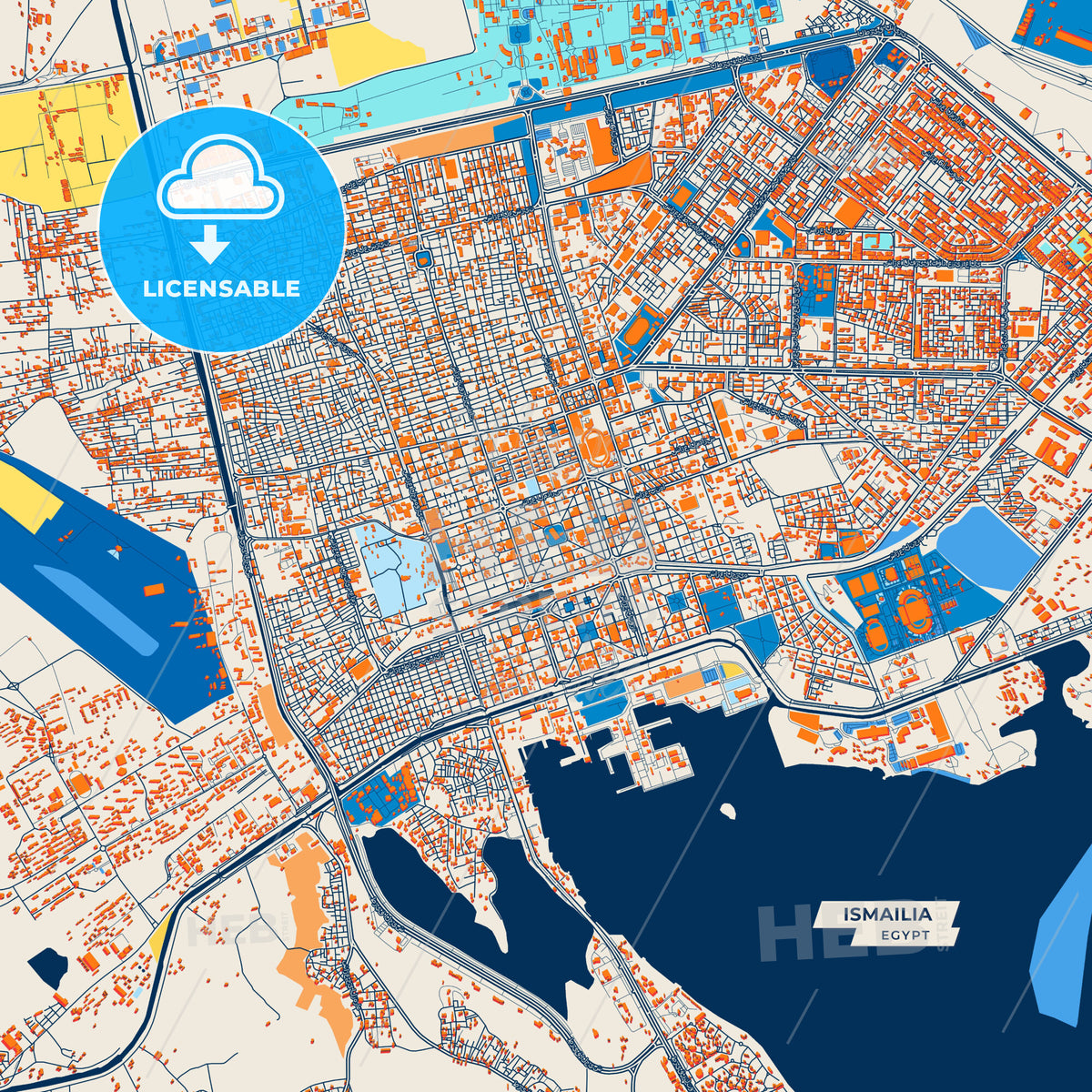Canvas Print Template of Ismailia Street Map