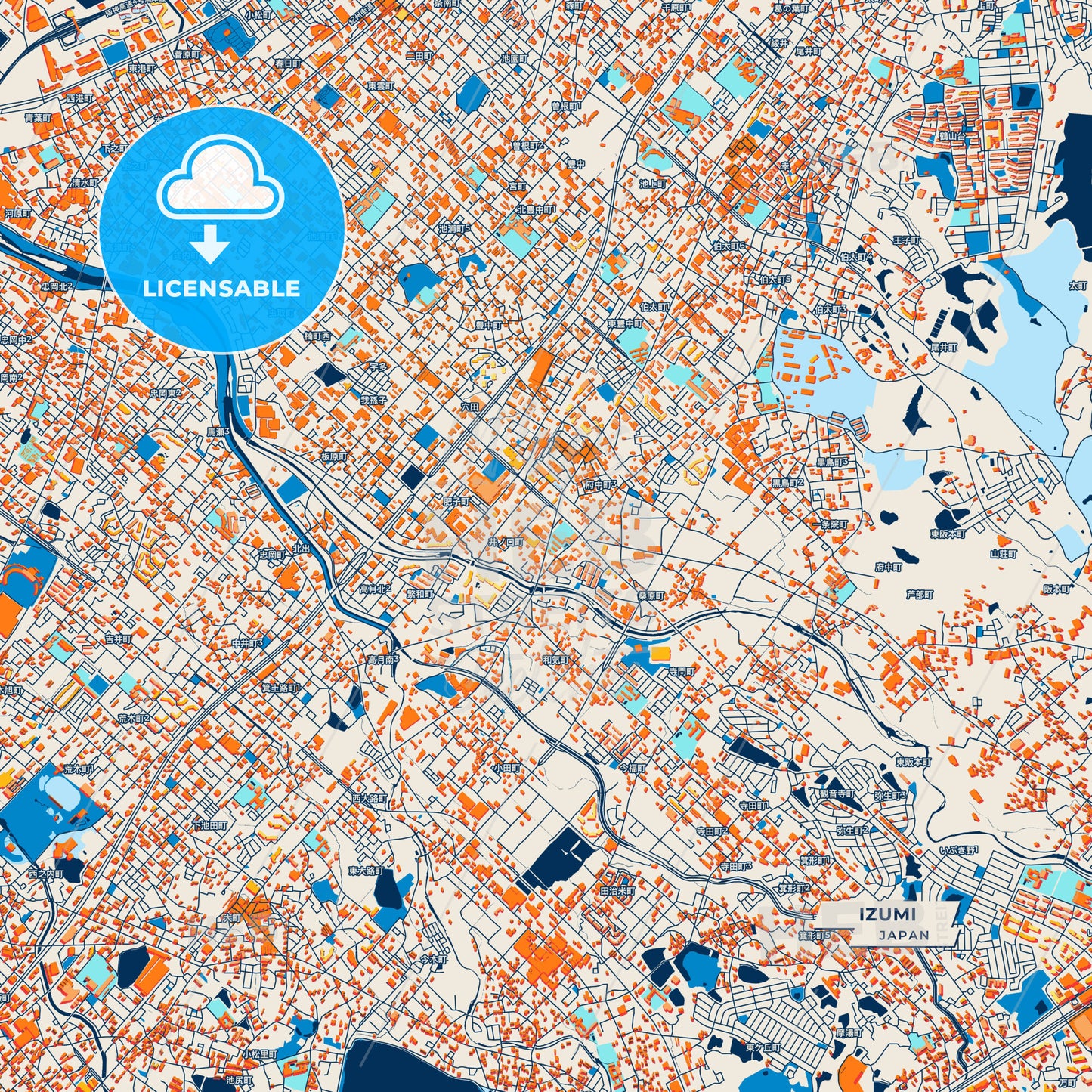 Canvas Print Template of Izumi Street Map