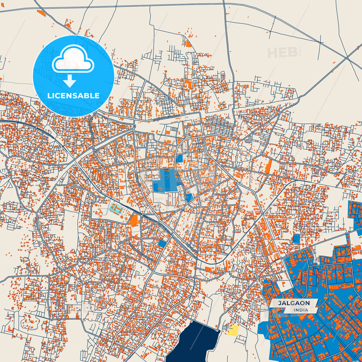 Canvas Print Template of Jalgaon Street Map