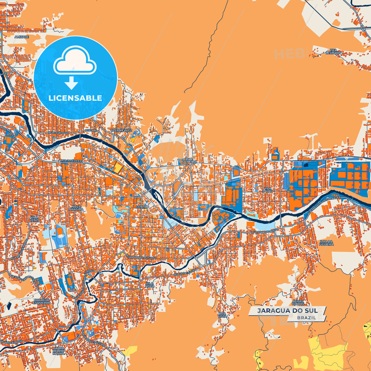 Canvas Print Template of Jaragua do Sul Street Map