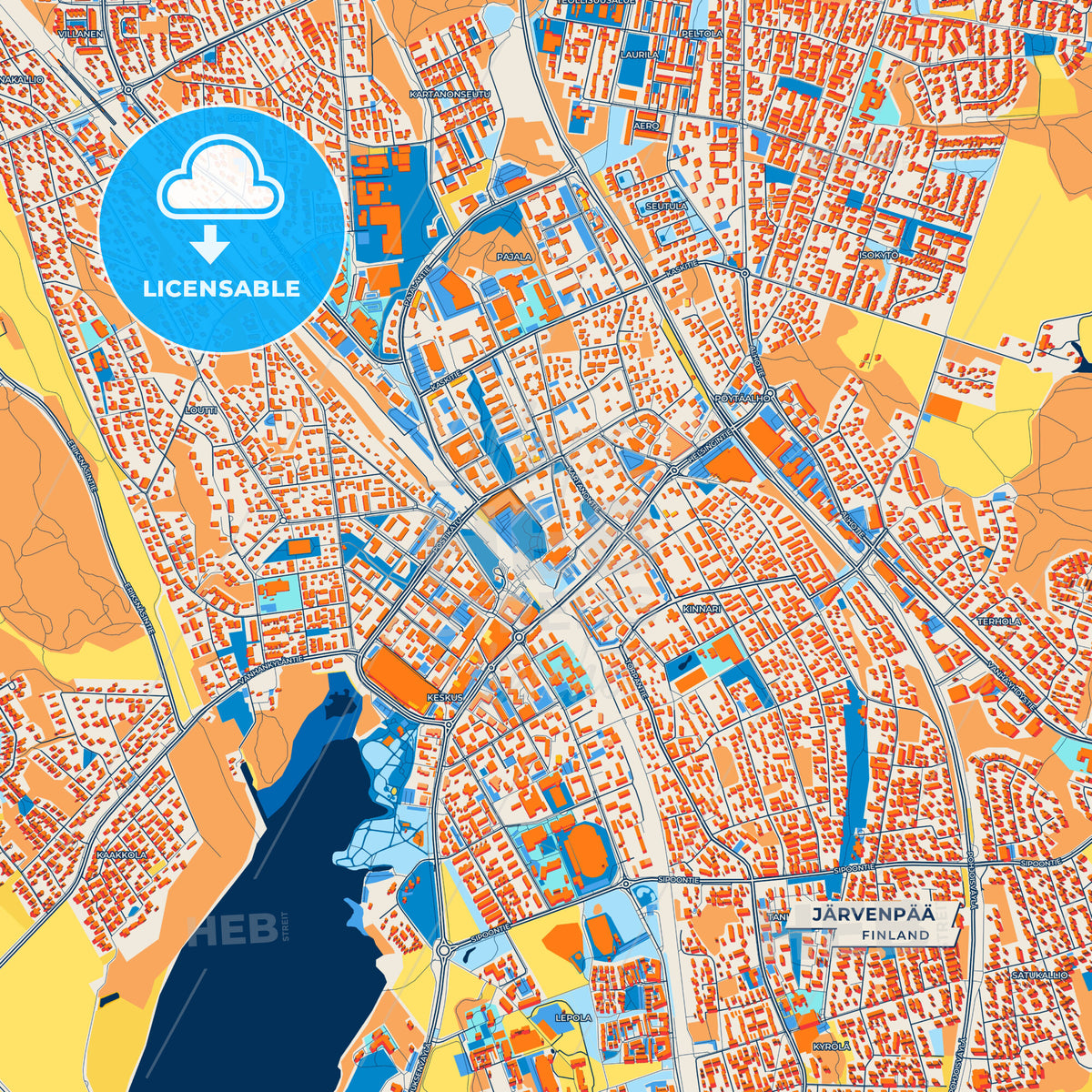 Canvas Print Template of Järvenpää Street Map