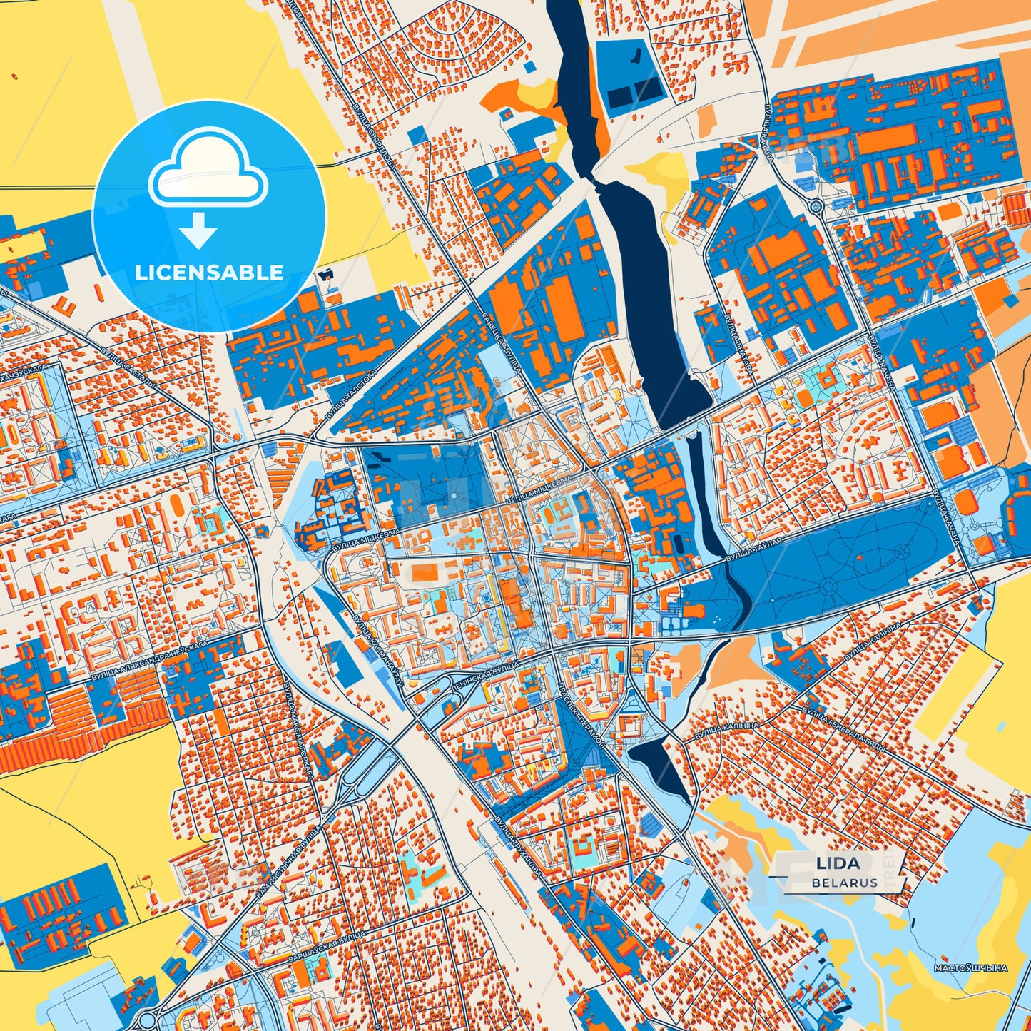 Canvas Print Template of Lida Street Map
