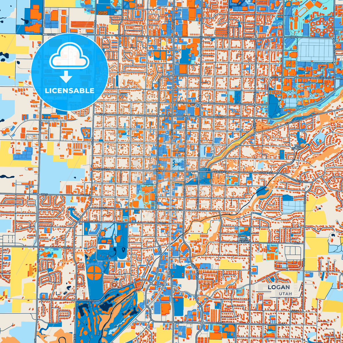 Canvas Print Template of Logan Street Map