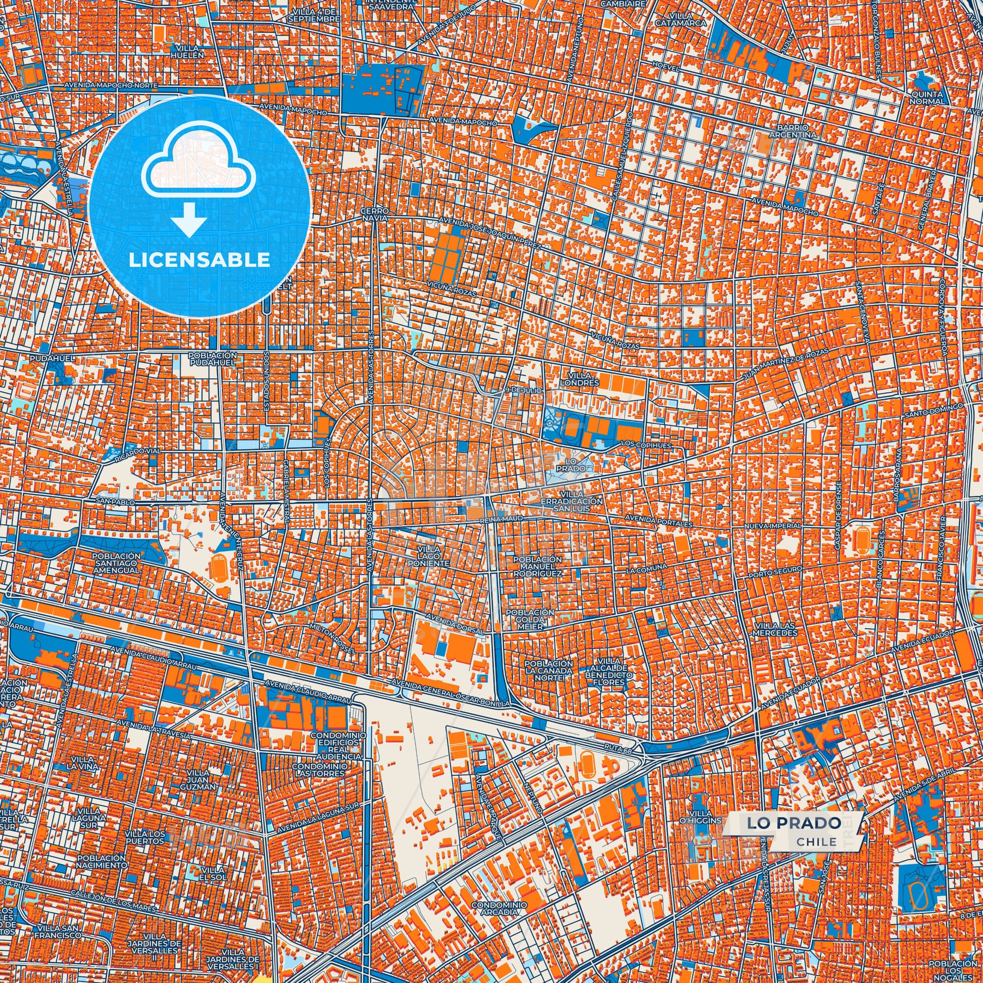 Canvas Print Template of Lo Prado Street Map